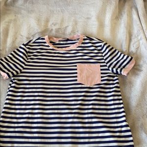 Striped color block shirt
